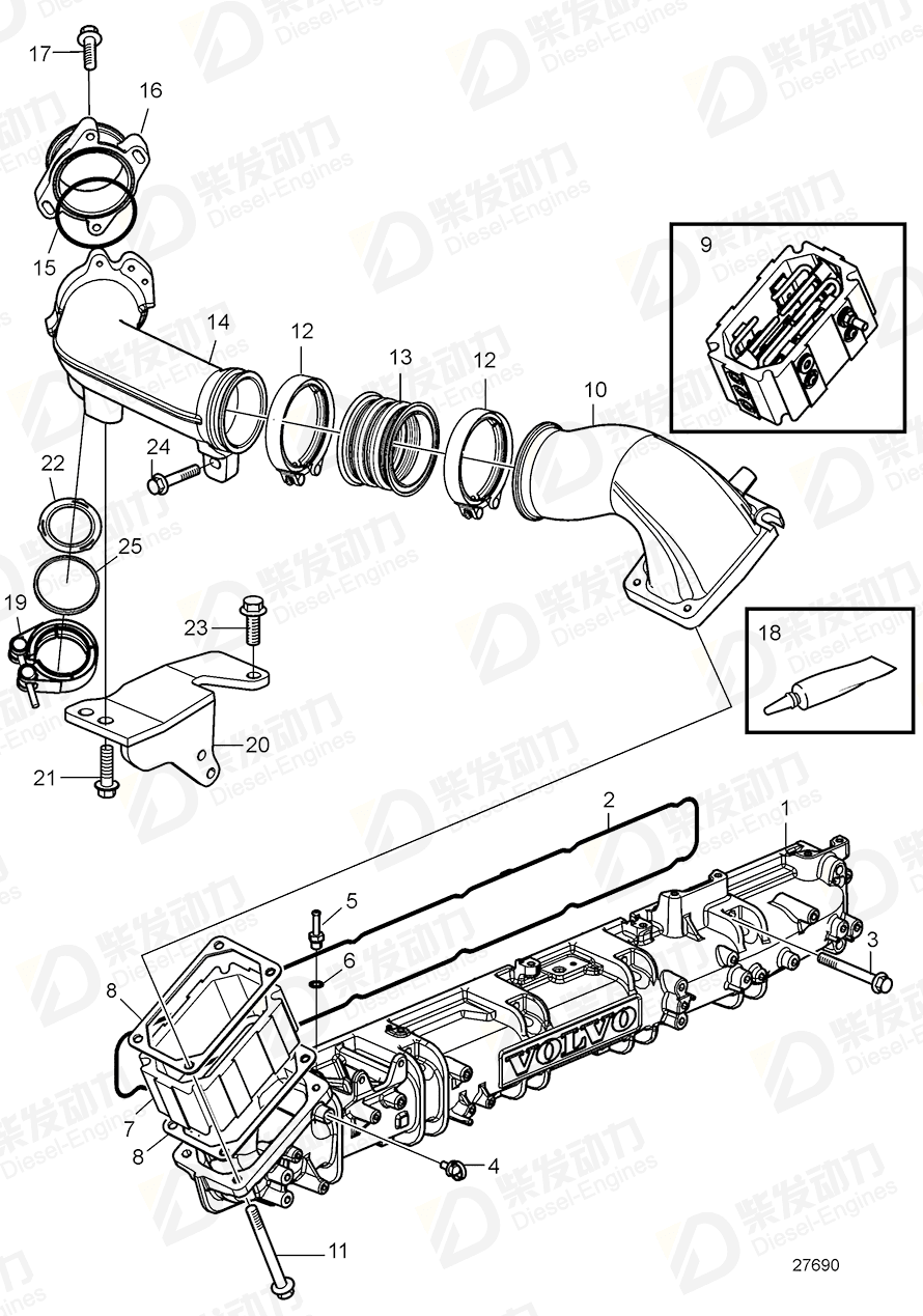 VOLVO Cover 22345636 Drawing